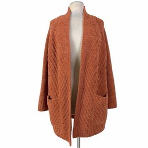 BAREFOOT DREAMS CozyChic Ribbed Cardigan Cinnamon Rust Orange Medium